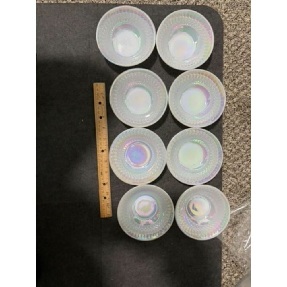 FEDERAL GLASS IRIDESCENT CARNIVAL Moonglow 8 small bowls